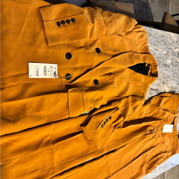 Zara Mustard Double-Breasted Blazer Set - Picture 4 of 5